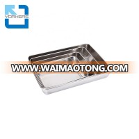 Stainless steel rectangular towel tray serving tray