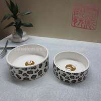 Factory directly CHEETAH CERAMIC CAT BOWL