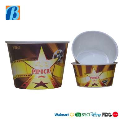 round USA market white melamine popcorn pot