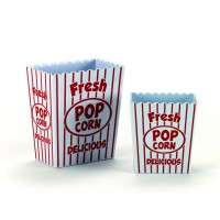 Home hotel restaurant custom printed melamine plastic popcorn bucket set